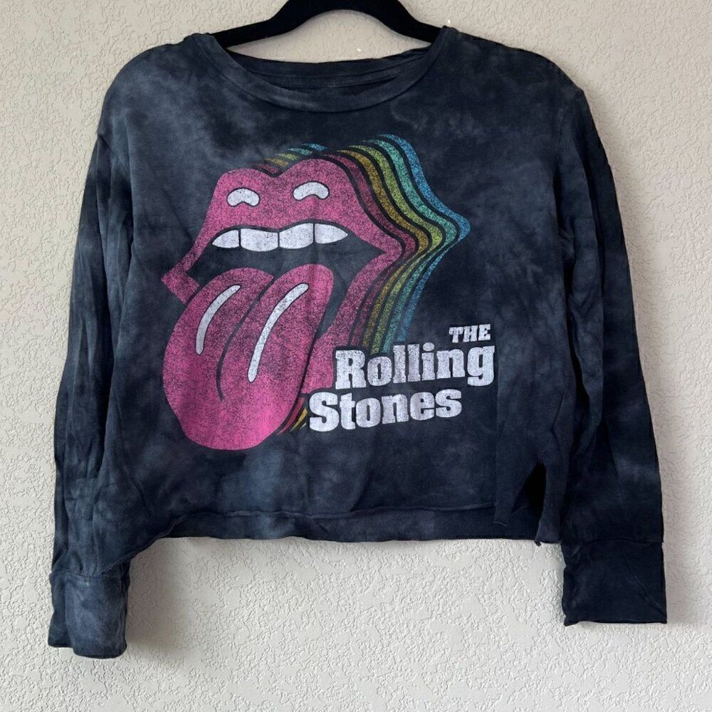 Rowdy Sprout Rolling Stones Crop Shirt Size 6